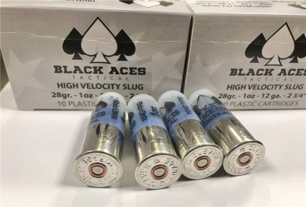 200 Rounds Clever Black Aces Tactical 12 Guage Slugs