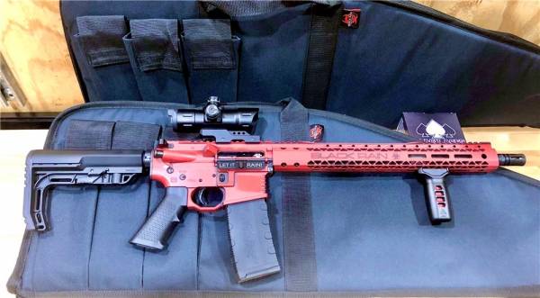Black Rain Ordnance Fallout 15 Billet rifle custom cerakote Red