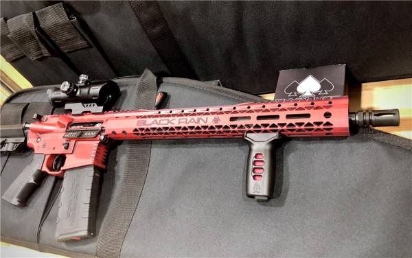 Black Rain Ordnance Fallout 15 Billet rifle custom cerakote Red